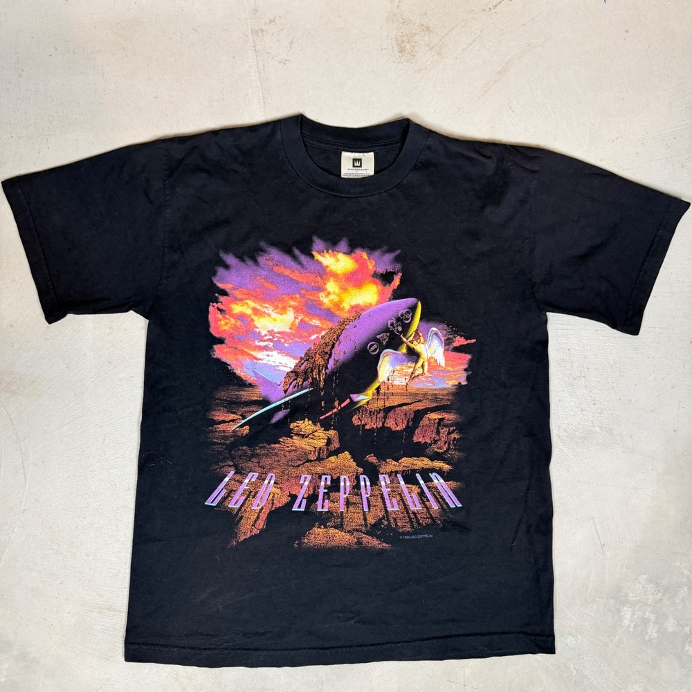 Vintage 1994 Led Zeppelin Winterland T-Shirt Large Black Rock Band Graphic Tee